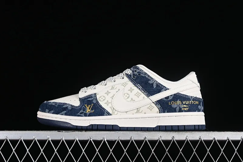 All categories Nk SB Dunk Series Nk SB Dunk Low High-end customized low-top sneakers Nk SB Dunk Low LV joint-blue denim print Anniversary high-end customized low-top casual sneakers FC1688-162
